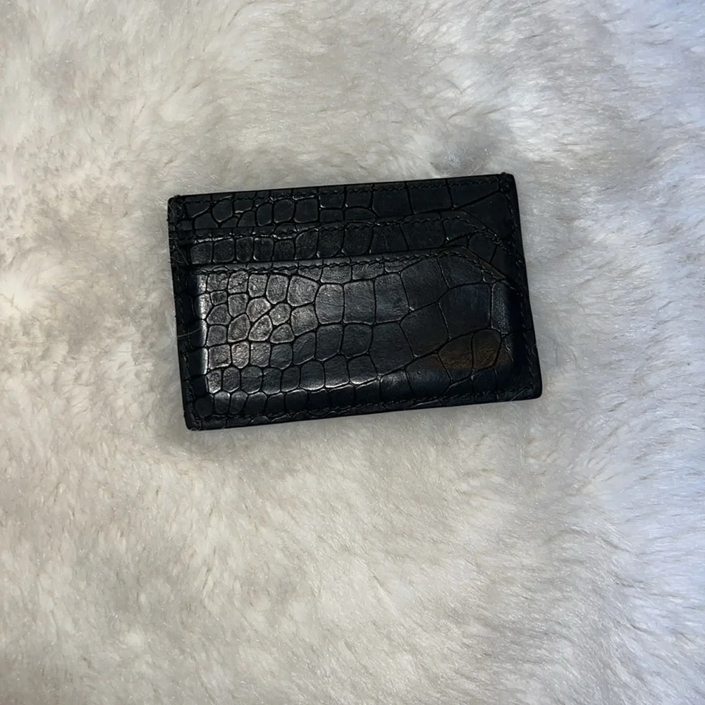 Jimmy Choo Leather Croc Embossed Card Holder